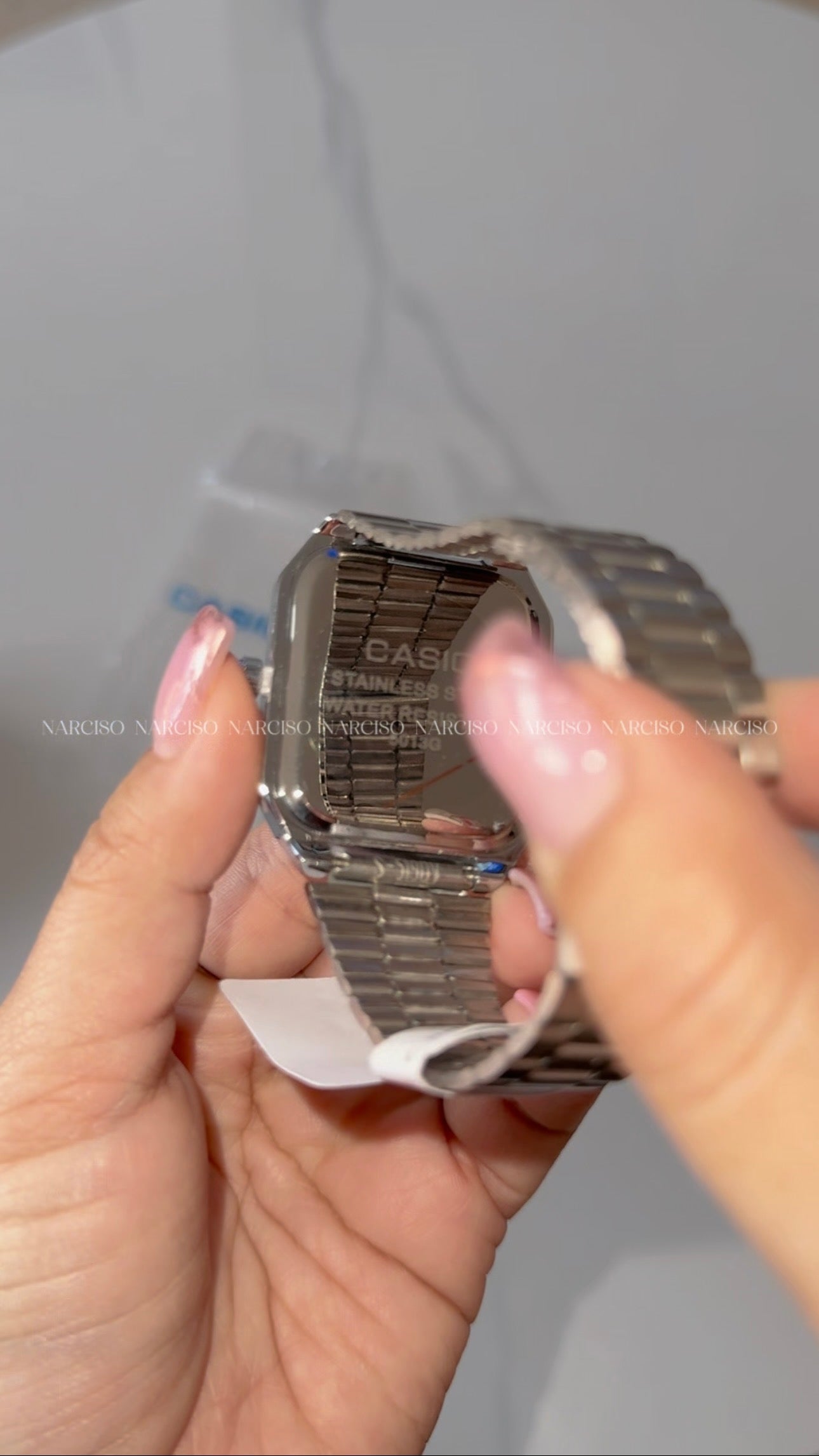 Casio verde plateado caballero