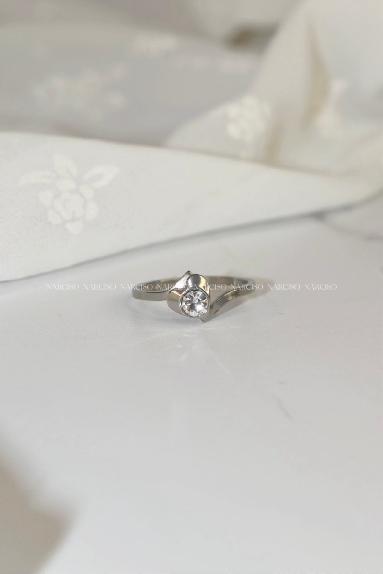 Anillo promesa corazón plateado