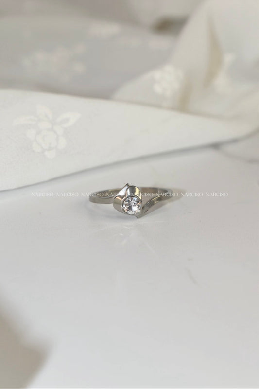 Anillo promesa corazón plateado