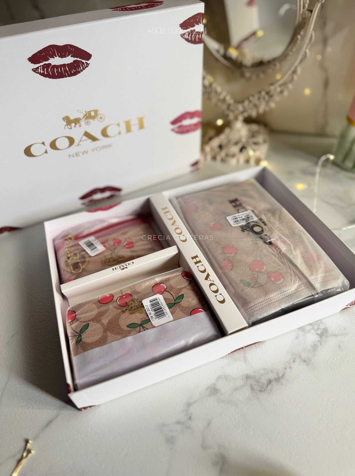 Set Coach café rojo