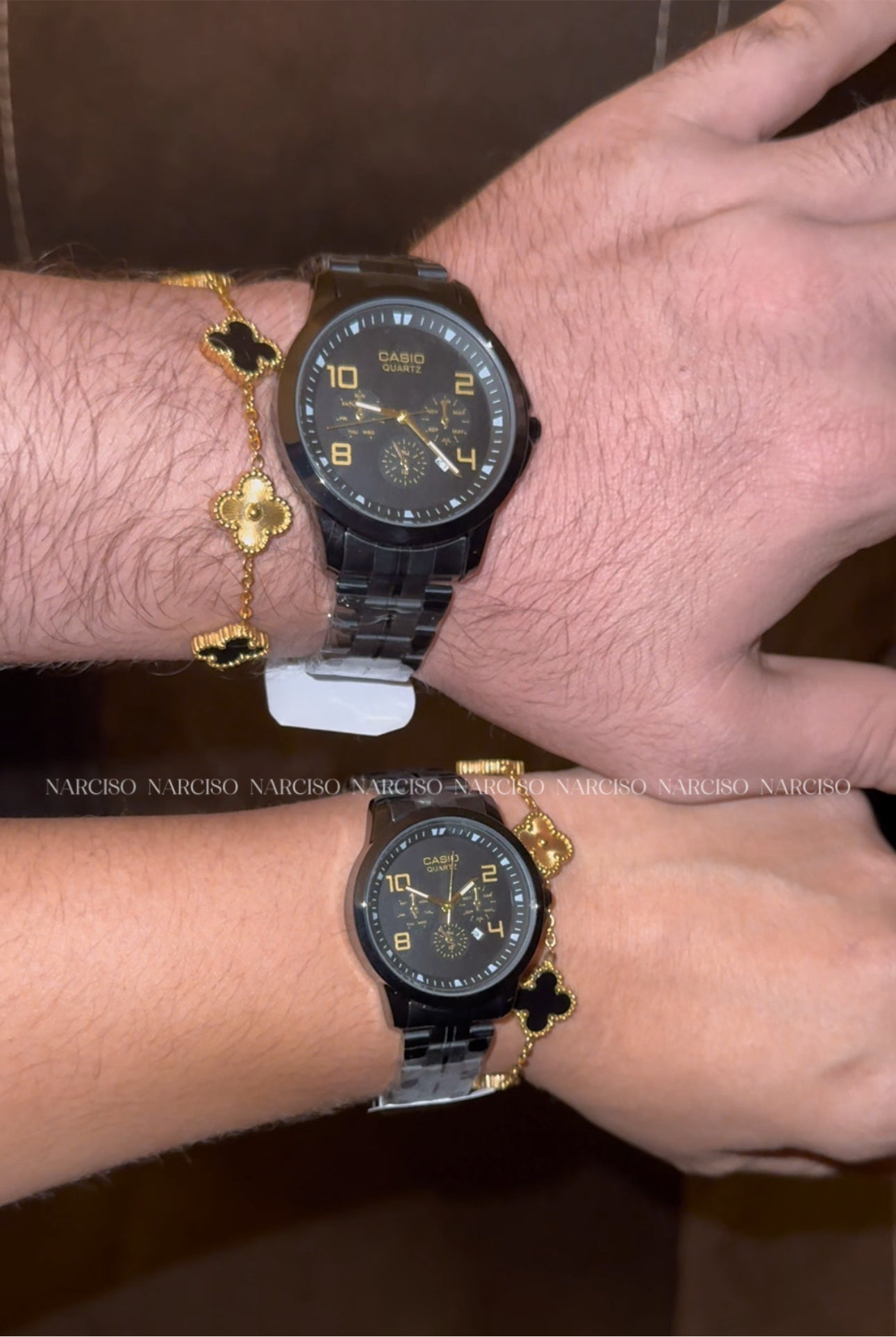 Dúo Casio negro con dorado