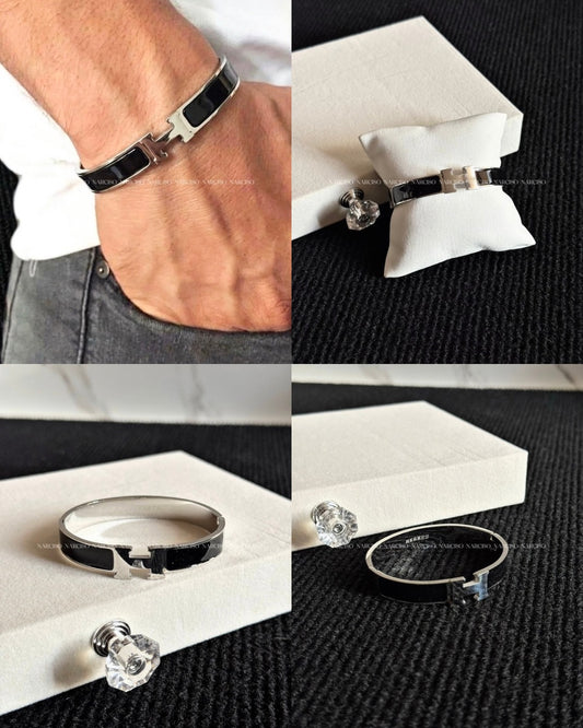 Inspo Hermes negro plateado