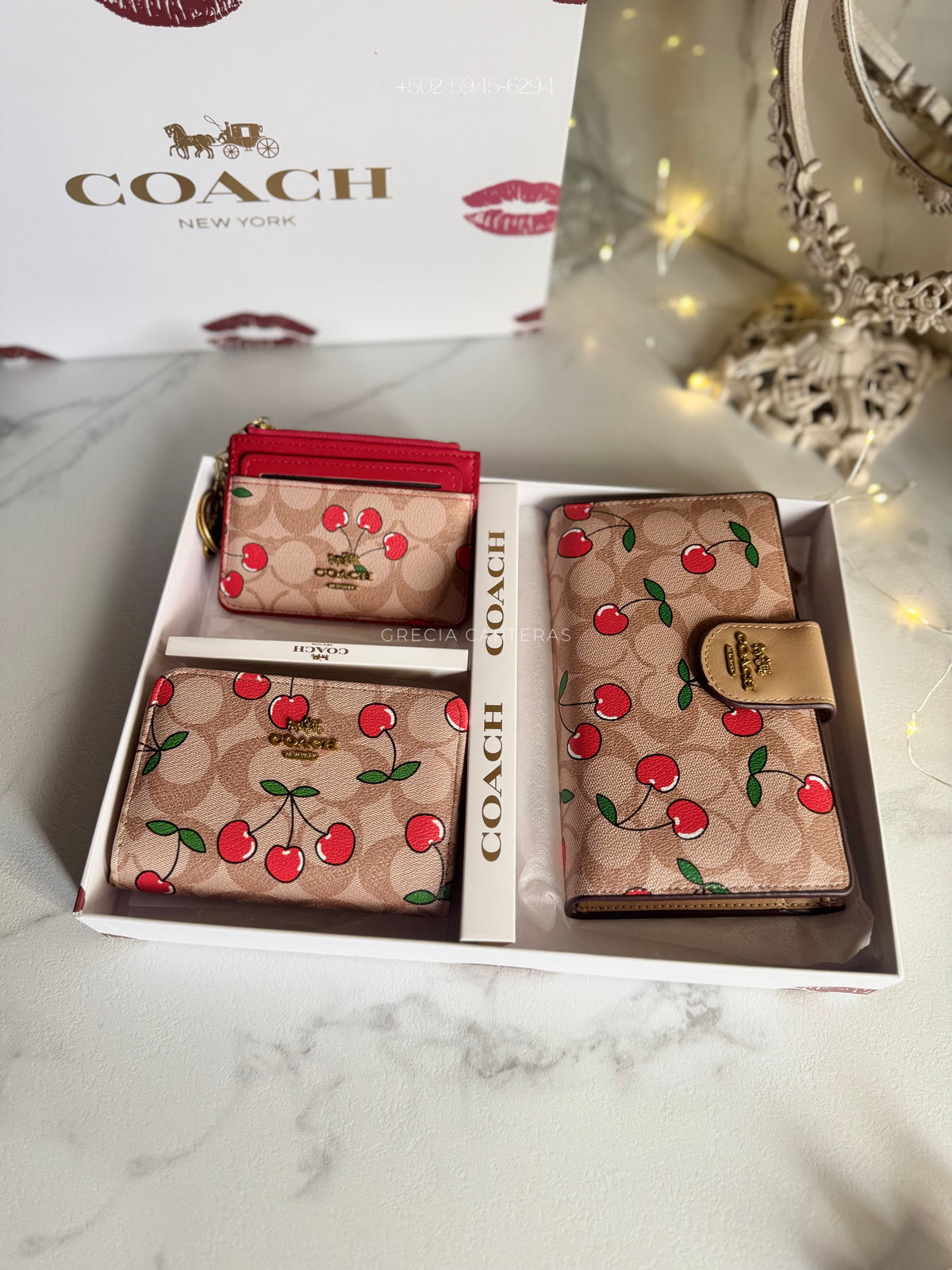 Set Coach café rojo