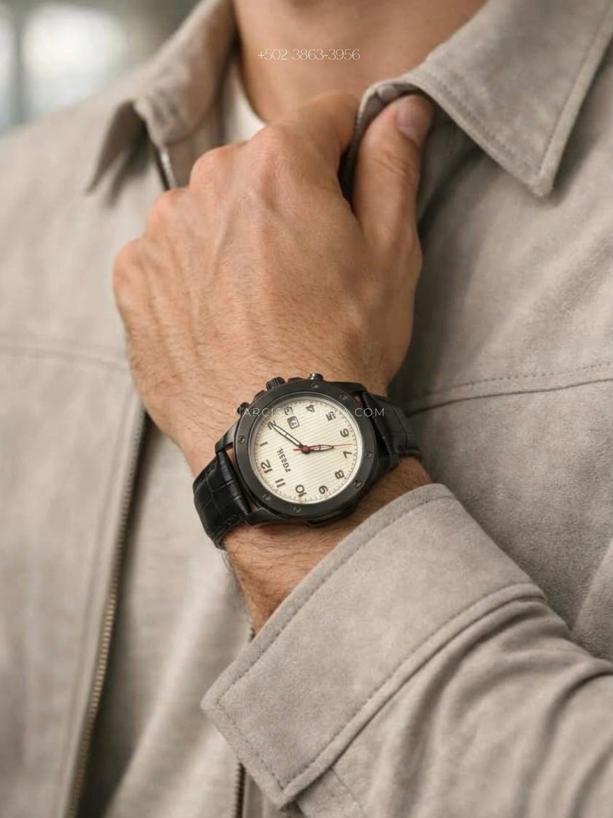 Fossil negro con blanco