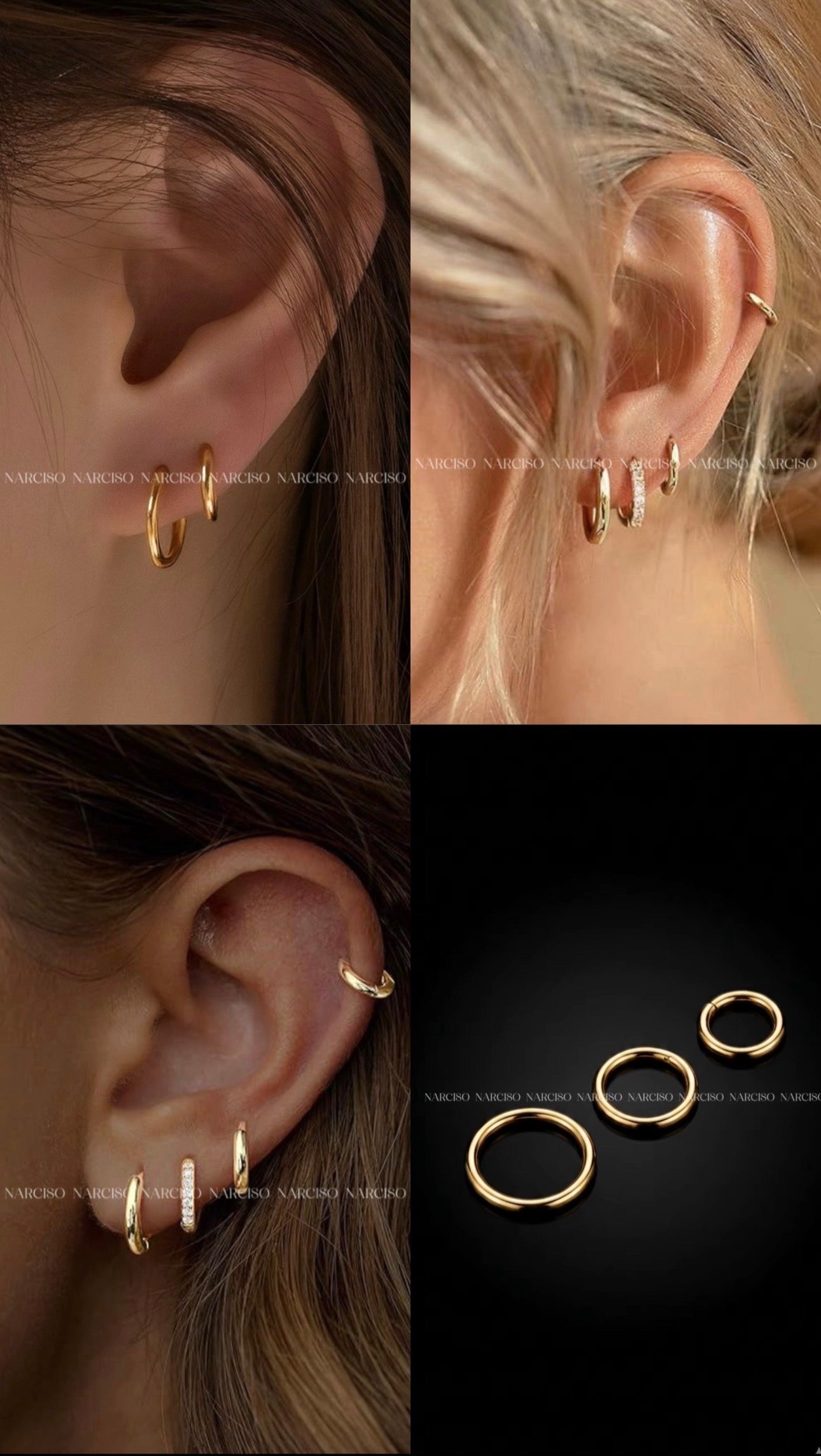 Trío de piercings