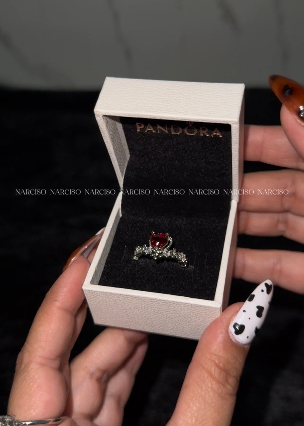 Anillo Pandora corazón rojo