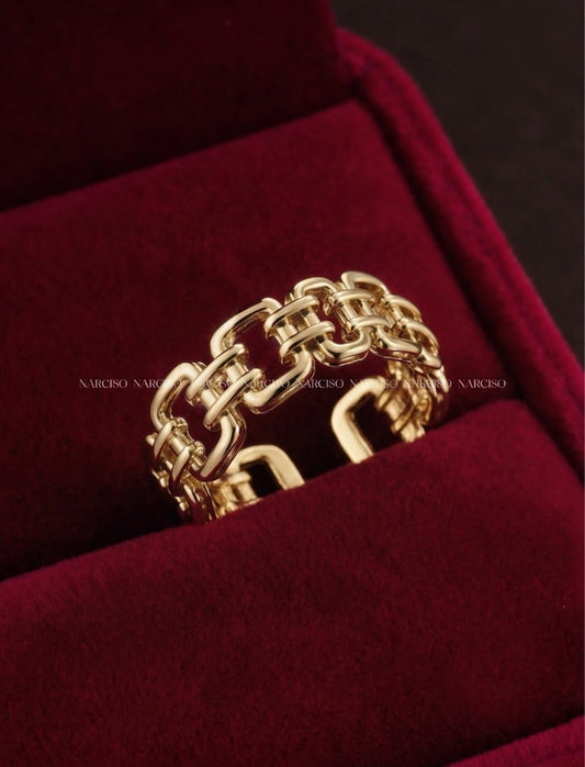 Anillo cadena dorado