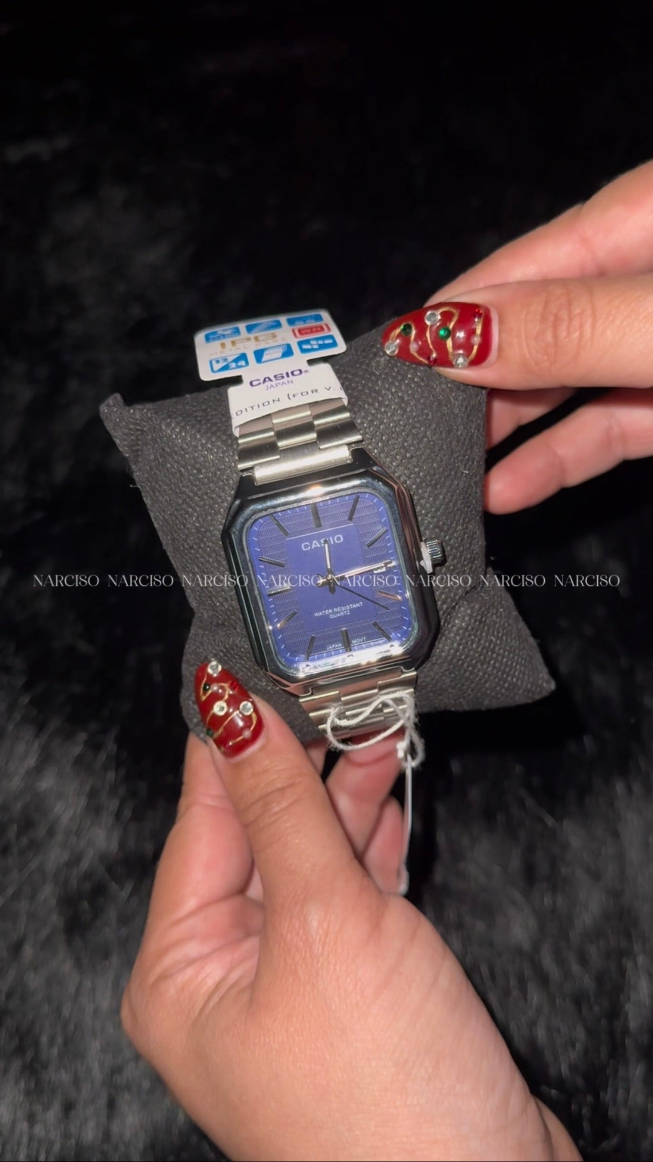 Casio azul plateado caballero
