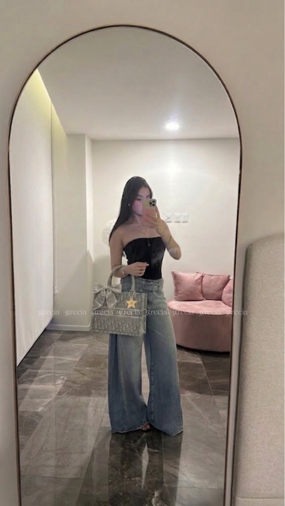Dior Tote gris pequeña