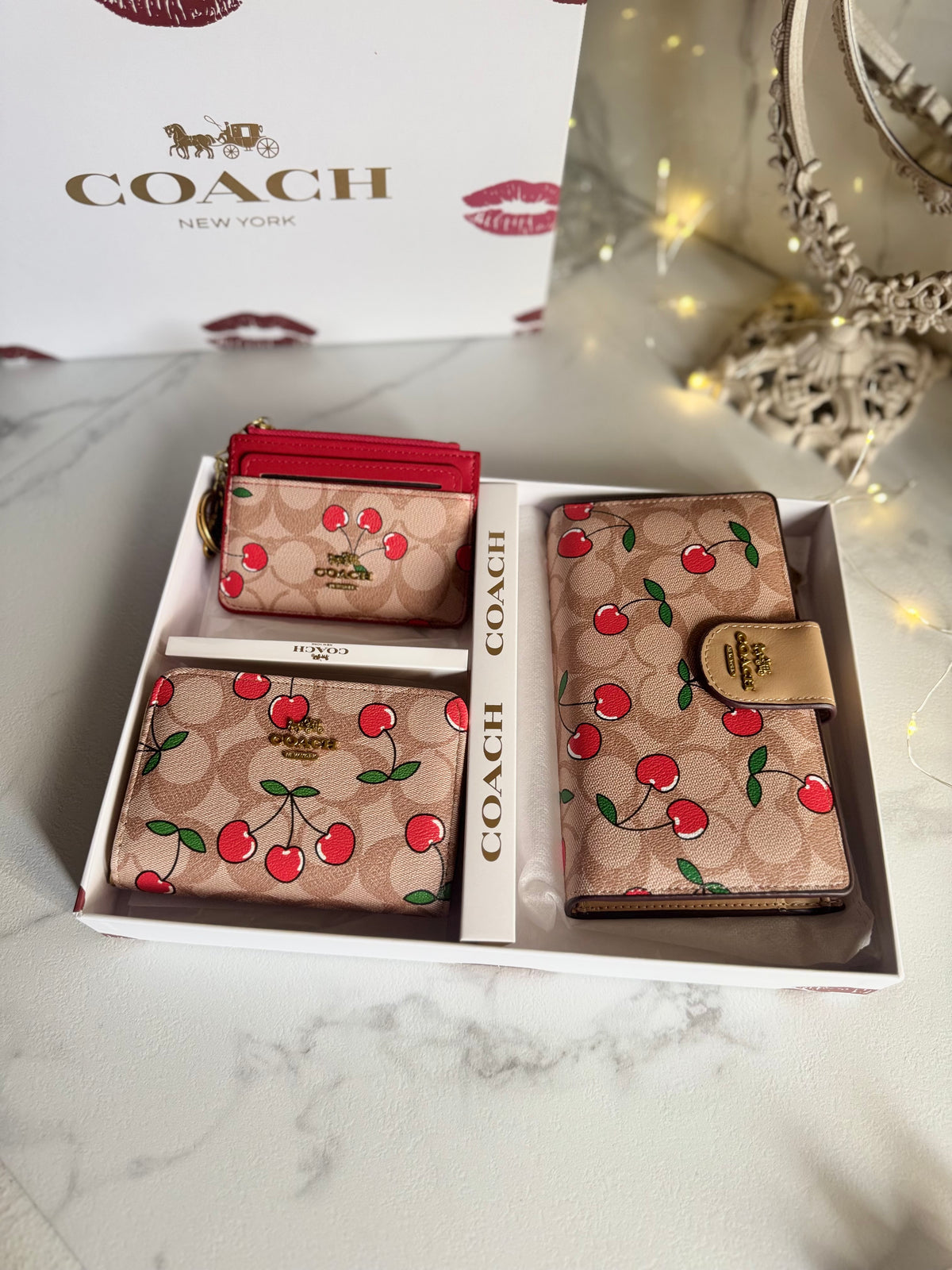 Set Coach café rojo