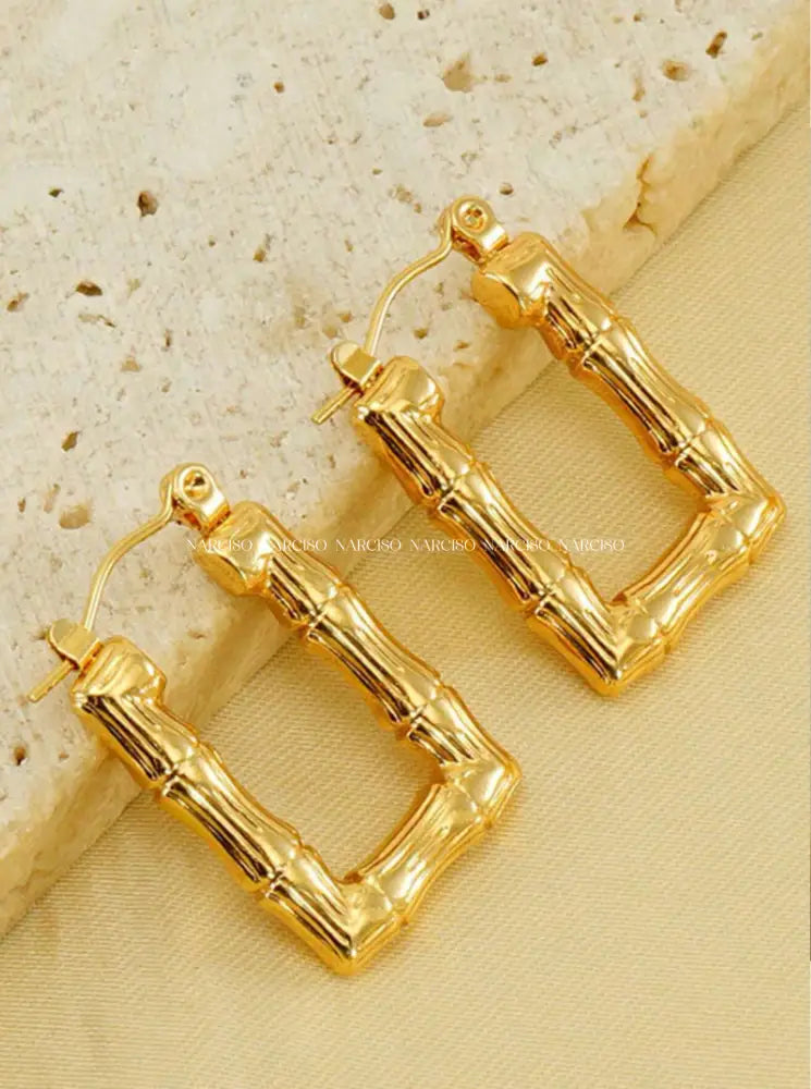 Bamboo Hoops Aretes