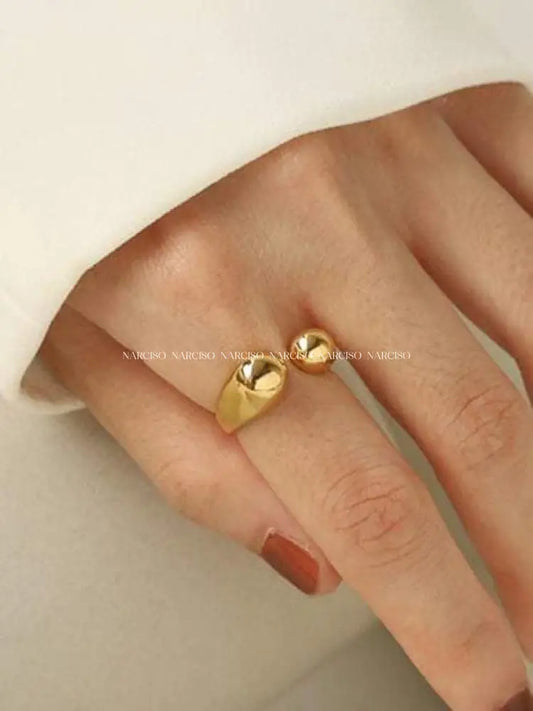 Open Double Ball Ring Anillos