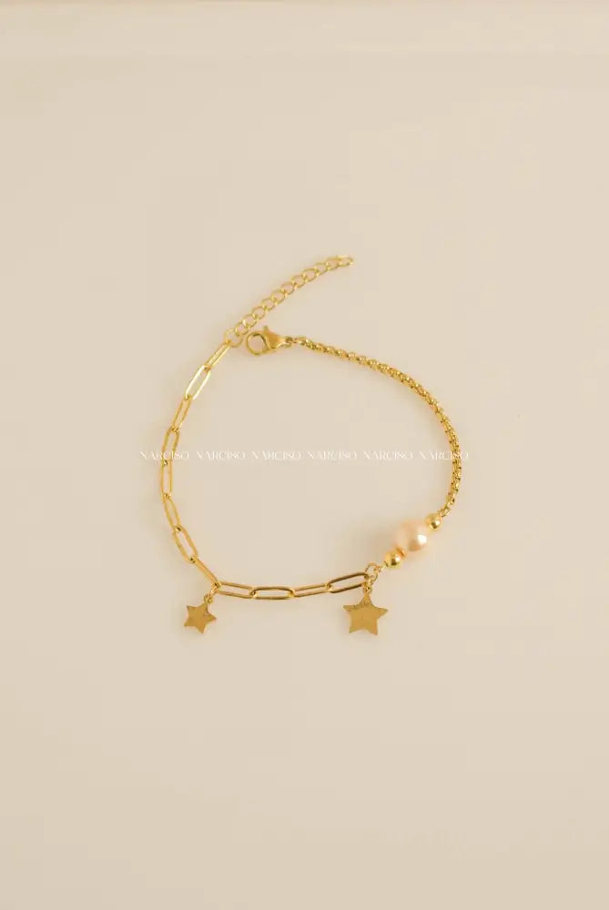 Perla Y Estrellas Pulsera