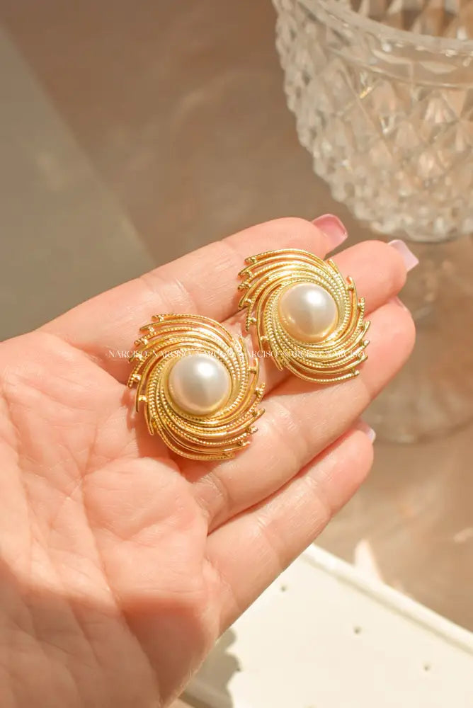 Perlas Espiral Aretes