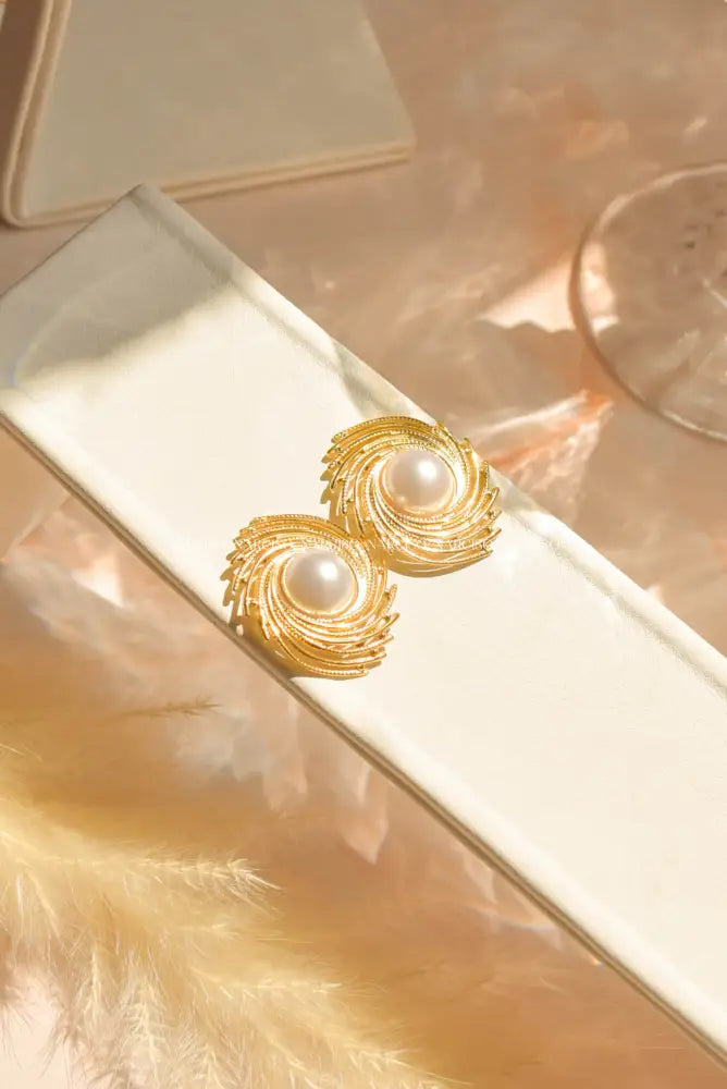 Perlas Espiral Aretes