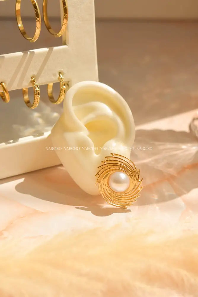 Perlas Espiral Aretes