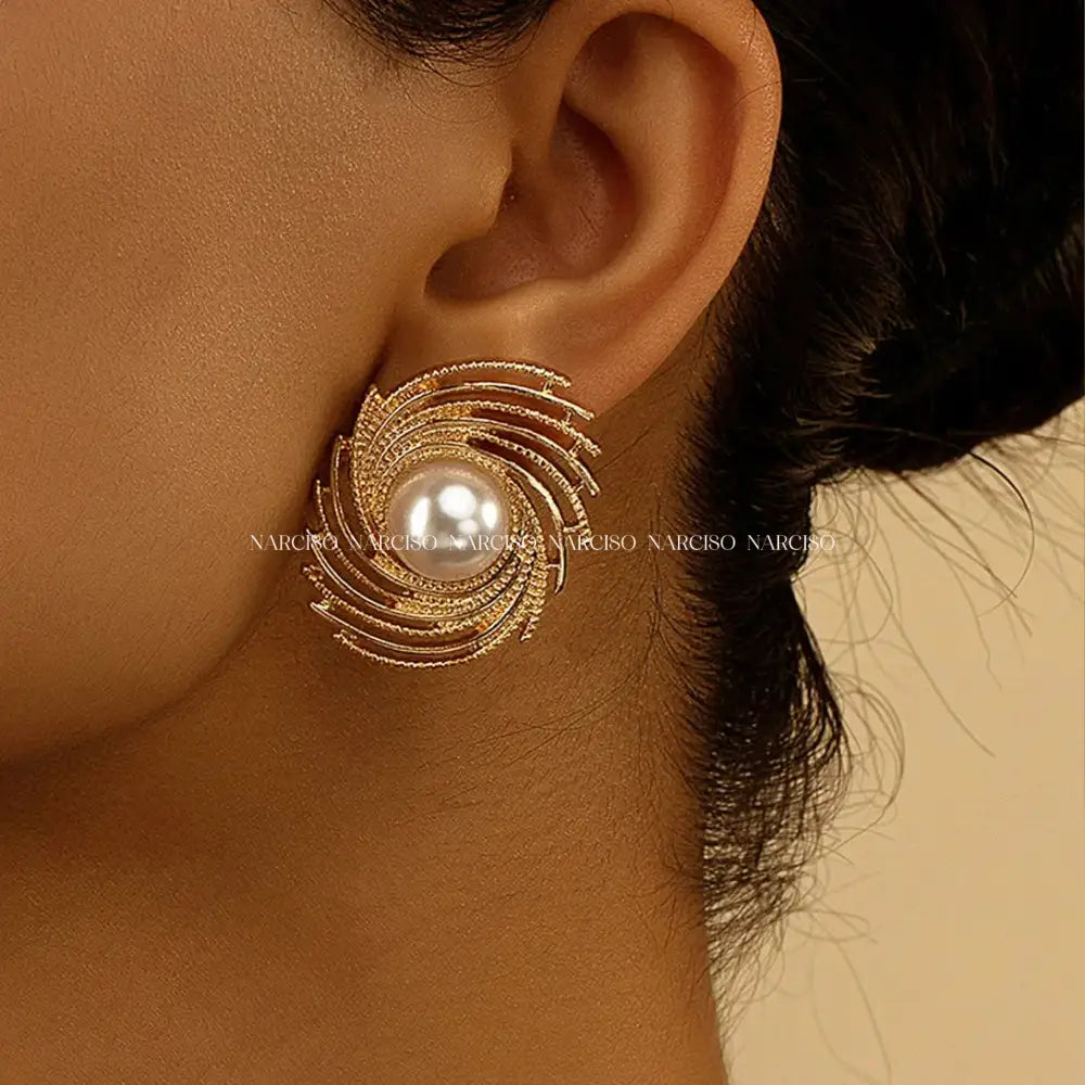 Perlas Espiral Aretes