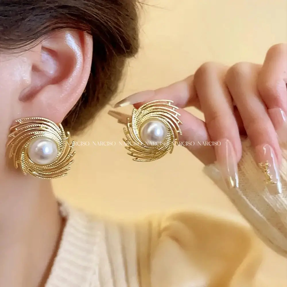 Perlas Espiral Aretes