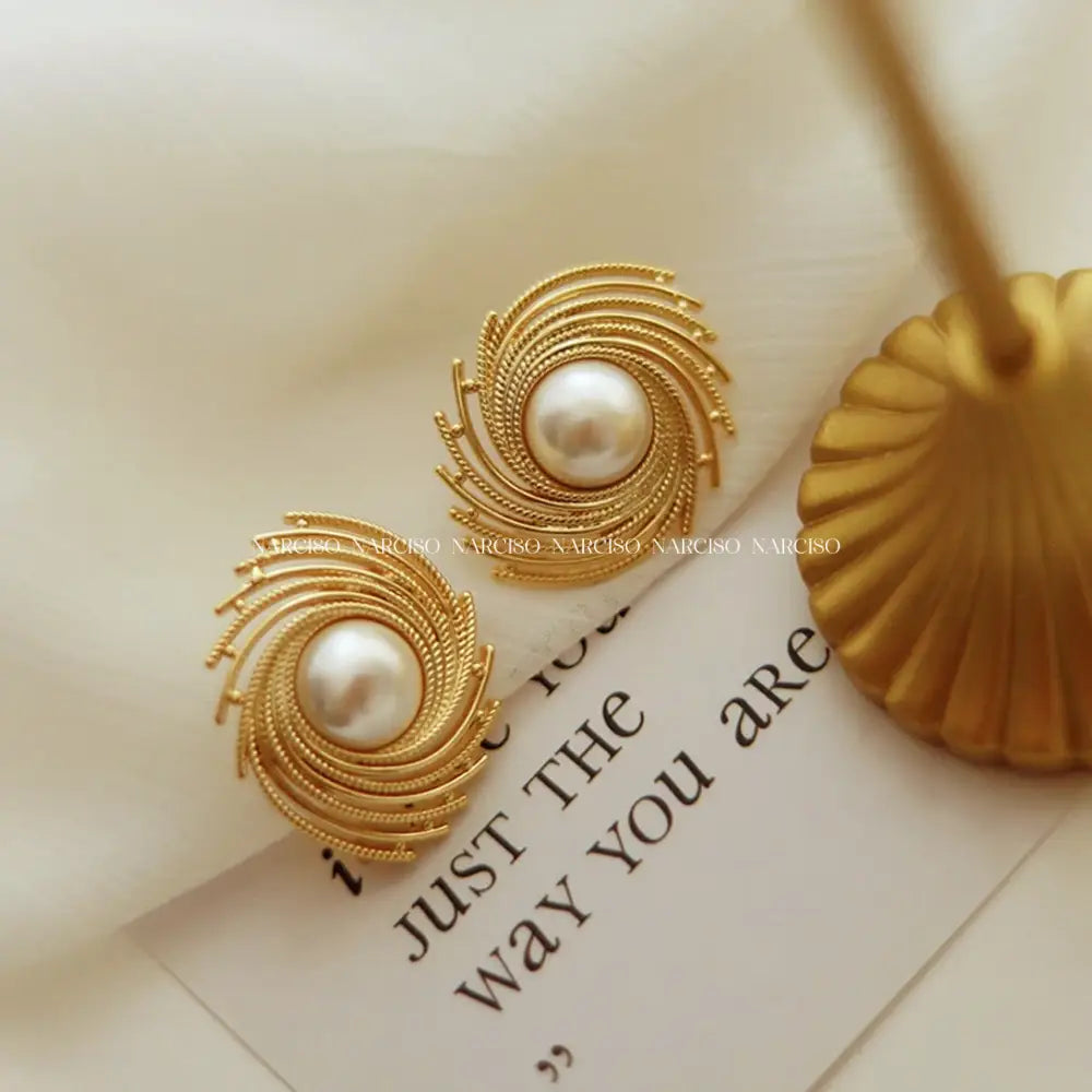 Perlas Espiral Aretes