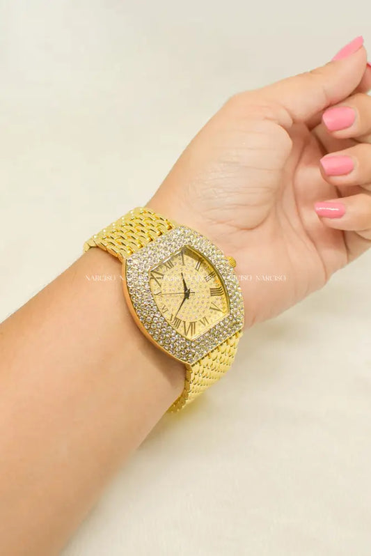 Reloj Dorado Con Circonitas