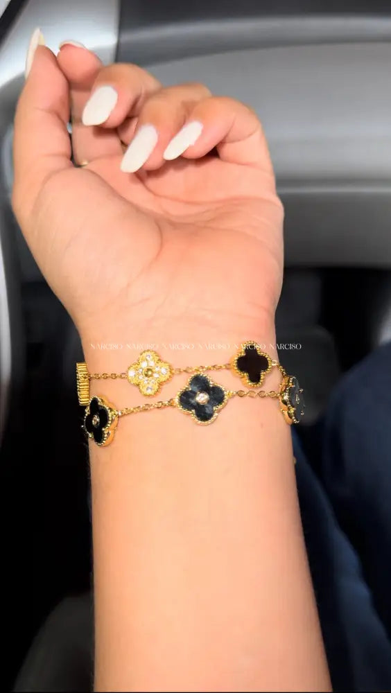 Vc Negra Con Circonitas Pulsera