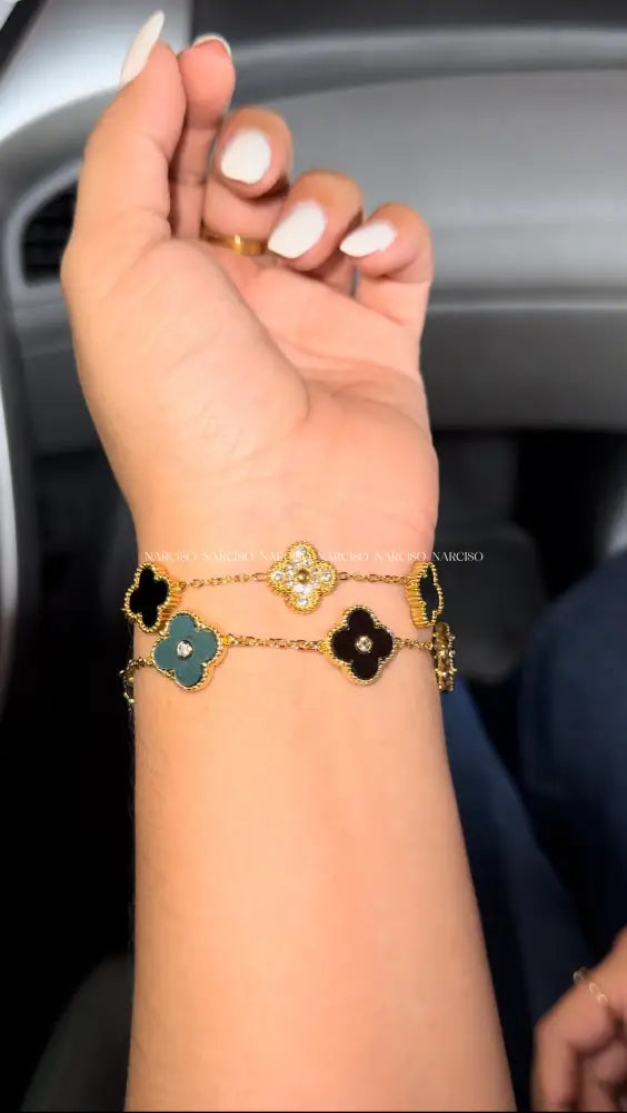 Vc Negra Con Circonitas Pulsera